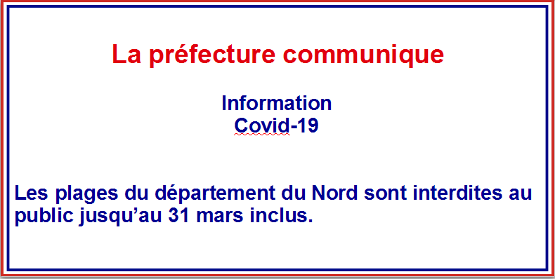 prefet59's tweet photo. #COVID19 🏖️Forte augmentation de la population sur les plages = 🦠risque de progression du #coronavirus. 
▶️du 19 au 31 mars, toutes les plages du littoral du #Nord sont interdites au public. 
infos : https://t.co/223AqF3Bhx https://t.co/VO09ijtaYL