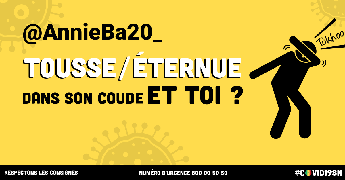 covid19sn's tweet photo. .@AnnieBa20 respecte les consignes sanitaires  #Covid19SN #Kebetu Toi aussi sensibilise en créant ton image de respect des consignes sur https://t.co/05qtMTZES6 https://t.co/pP5IIsdV9g
