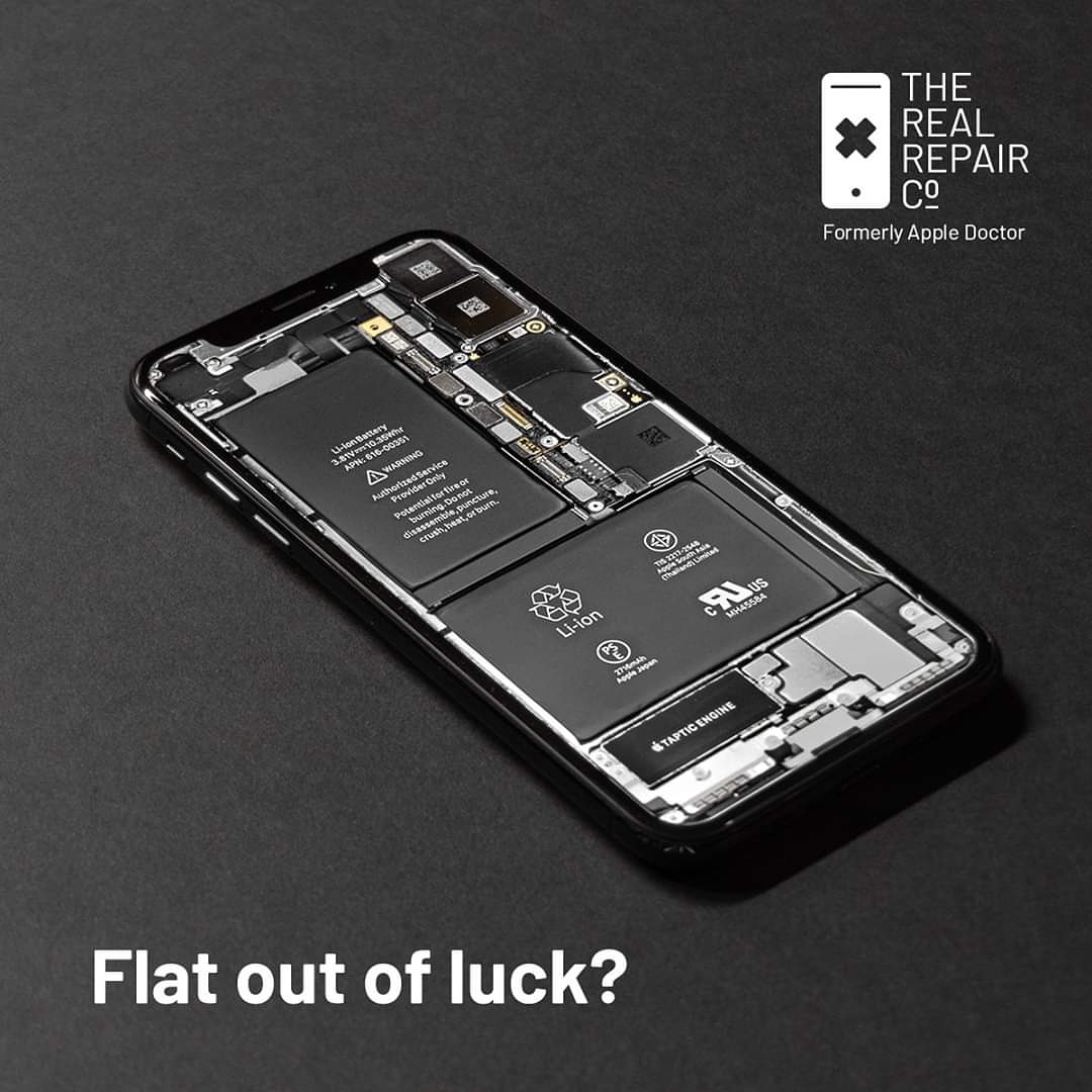 therealrepairco's tweet photo. Flat out of luck and power? Get your iPhone in tip-top shape again! 📲Book your device in online right here: https://t.co/4w3n4WIoio

#TheRealRepairCompany #TRRC #iPhone #Apple #iPhoneRepairs #1HourRepairs https://t.co/Vvi05qVPi1