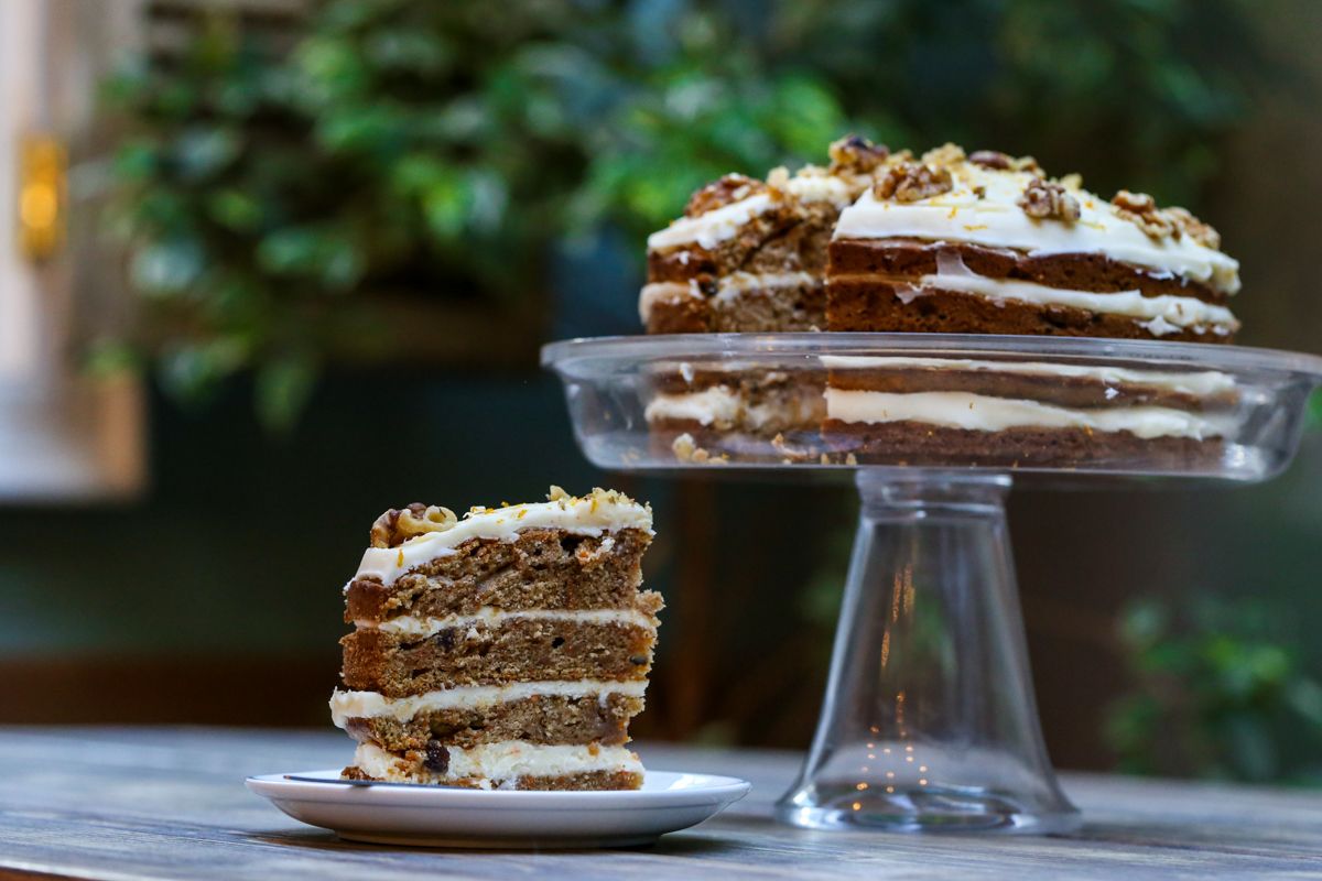 Keep calm and carry on... carrot cake, eat-in or takeaway.