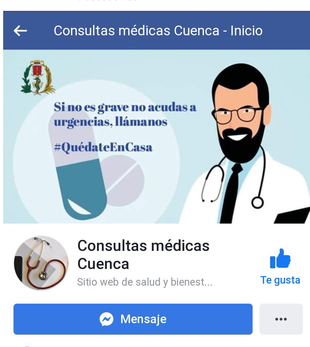 El colegio de médicos de Cuenca ha creado está iniciativa para evitar saturar los servicios sanitarios. Todos aquellos que seáis de Cuenca y su provincia podéis obtener más información en su página de Facebook 
m.facebook.com/Consultas-m%C3

Se agradece difusión

#QuedateEnCasa