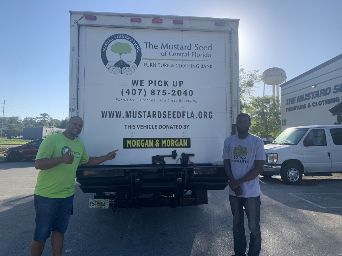 MustardSeedofFL's tweet photo. Thanks to the generosity &amp; compassion of @forthepeople , we were able to purchase a third box truck so we can better meet the demand of delivering &amp; picking up furniture #donations throughout the community. Thank U Morgan &amp; Morgan P.A.! This firm is truly #ForThePeople! #orlando https://t.co/NLPywpgali