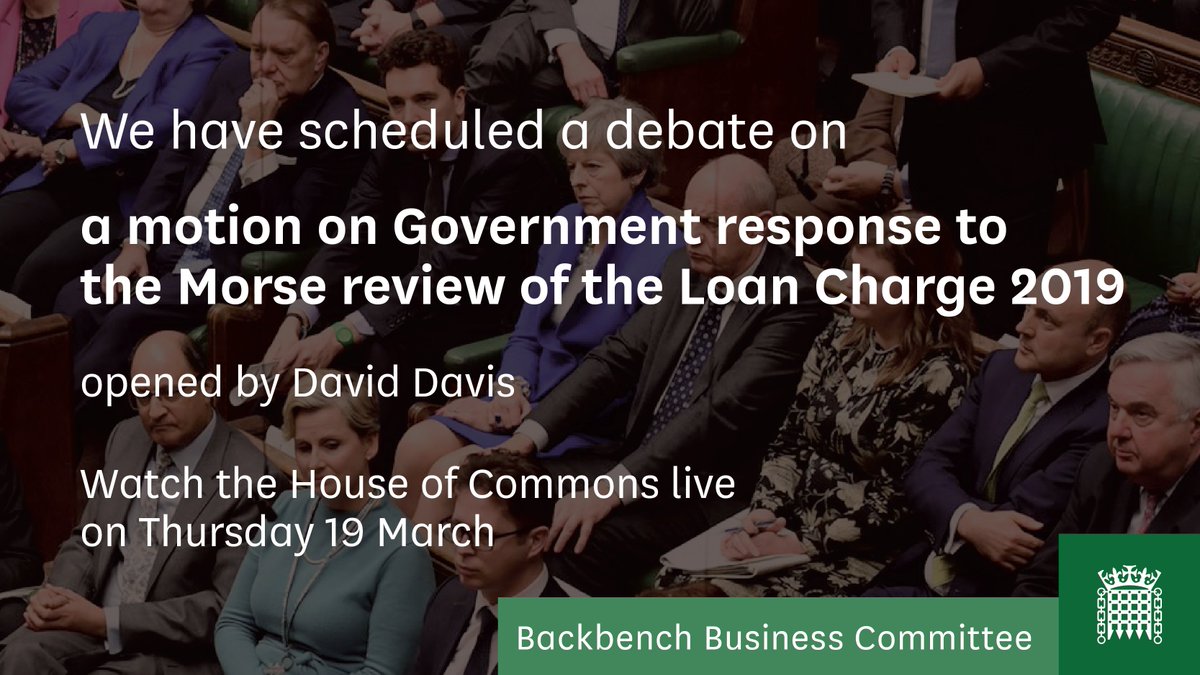 #RT @loanchargeAPPG: RT @CommonsBBCom: A #BackbenchBusiness debate is now underway on the government response to the Sir Amyas Morse review of the #LoanCharge. The debate has been opened by @DavidDavisMP - watch the proceedings live on Parliament TV …