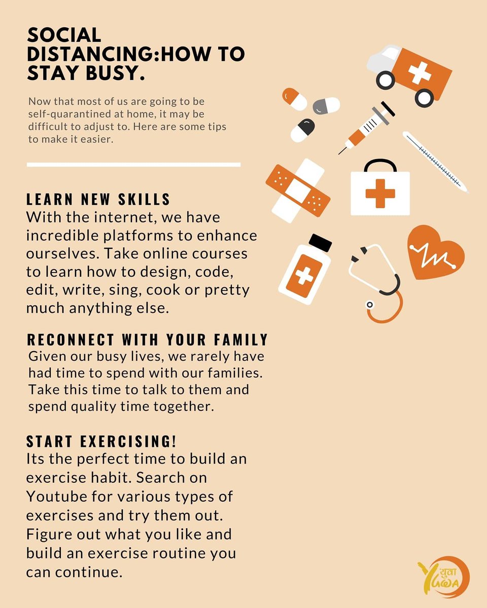 YUWAtweets's tweet photo. Most of us are practicing #SocialDistancing &amp; staying home. Those of us that can #WorkFromHome are doing so but it can be difficult to adjust to. 
For others, #selfquarantine can be very boring &amp; mundane. 
Here's some tips to make sure we don't fall into boredom &amp; unproductivity! https://t.co/6XrhlBOQFK