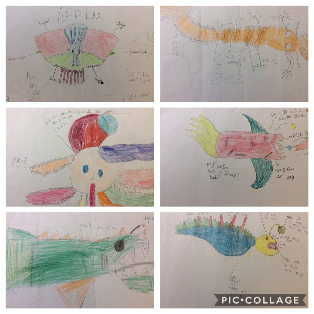 Plasyfelin's tweet photo. Year 4 created their own amazing sea creatures following on from the Marine Conservation Workshop 'Aliens of the Deep, #plapclass7 #plapclass8 @AliNaullsMCS @mcsuk. https://t.co/Mn6l2lTpIF