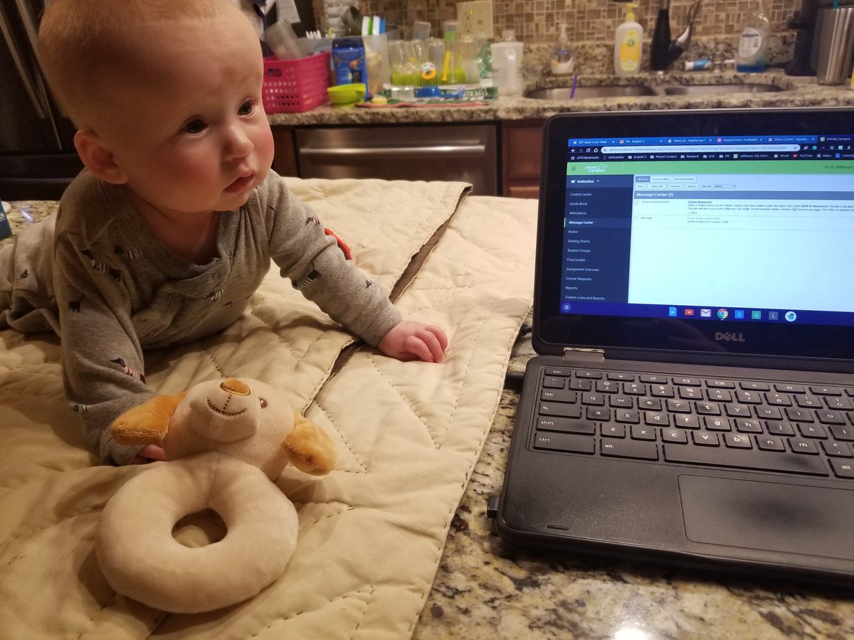 We are ready to start grading some papers! #coronavirus #workingfromhome #BestAssistantEver