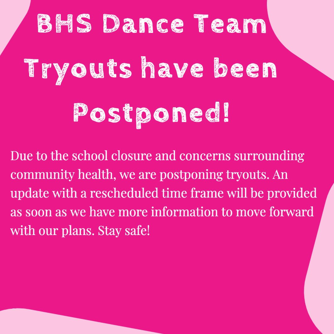 DanceTeamBHS's tweet photo. 💥Tryout Update https://t.co/PCwilGa7uA