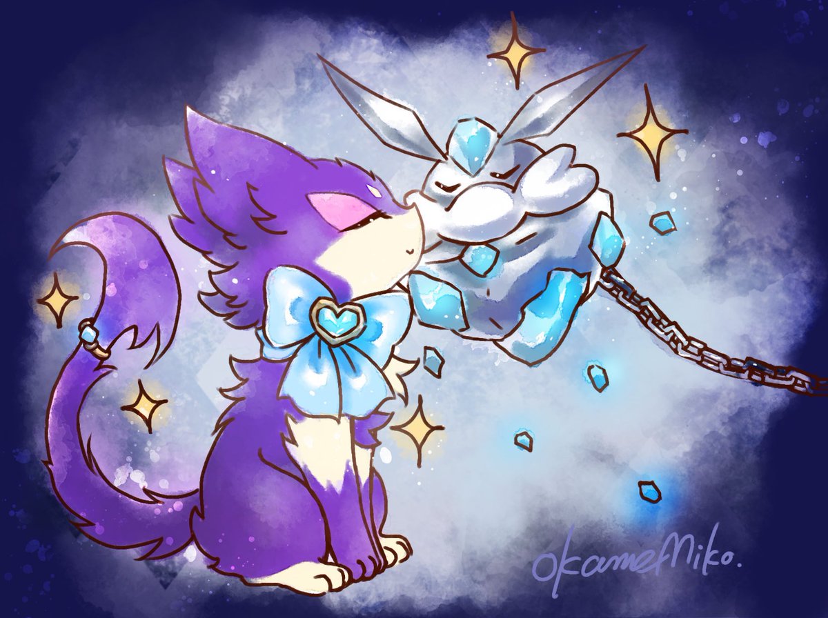 丘芽美湖 On Twitter ポケモン版深夜の真剣お絵描き60分一本勝負 わたしの宝石 チョロネコ メレシー