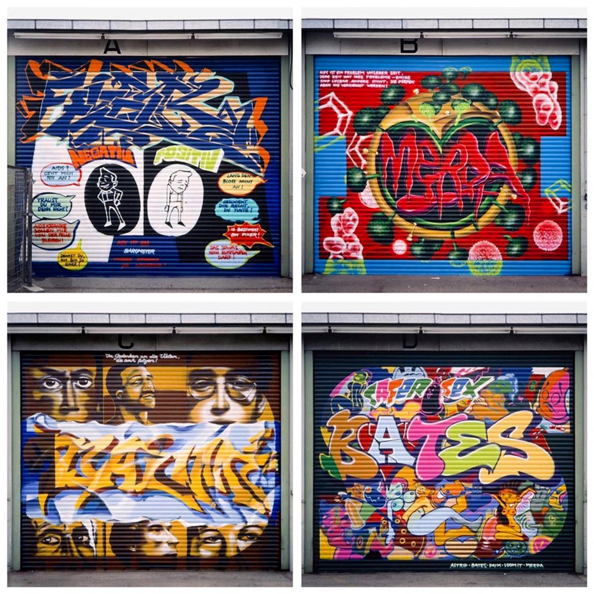 back2back_crew's tweet photo. @Great_Bates 
”AIDS” concept wall in Munich Flughafen Riem 1993 by Loomit @loomit_official Merda @m_e_r_d_a Daim @mirkoreisser and me #Loomit #Merda #Daim #Bates #Aids #Virus #SaferSex #MunichGraffiti #MunichFlughafenRiem #Fear #Rip #Astrid #MunichAirport #MetalGates https://t.co/LoPQNsUbeY