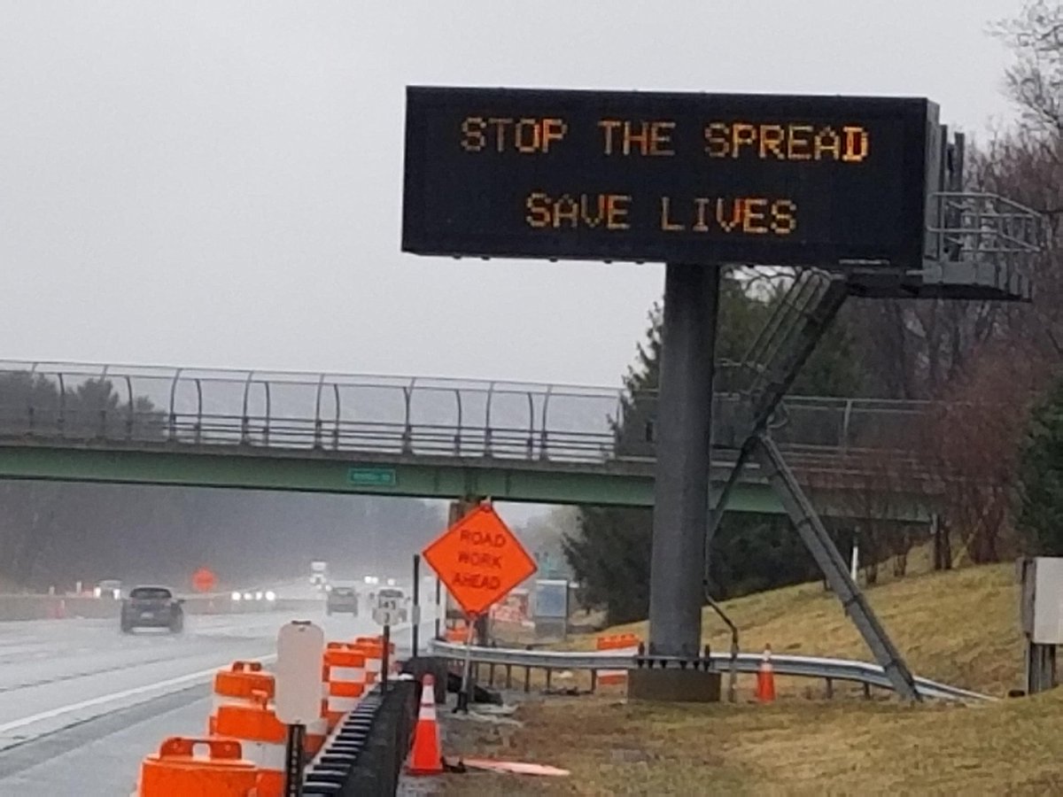 NYSThruway's tweet photo. Do your part to #FlattenTheCurve and stay home if you can. Stopping the spread will save lives. #coronavirus #COVID https://t.co/JY1xVO2ZBa