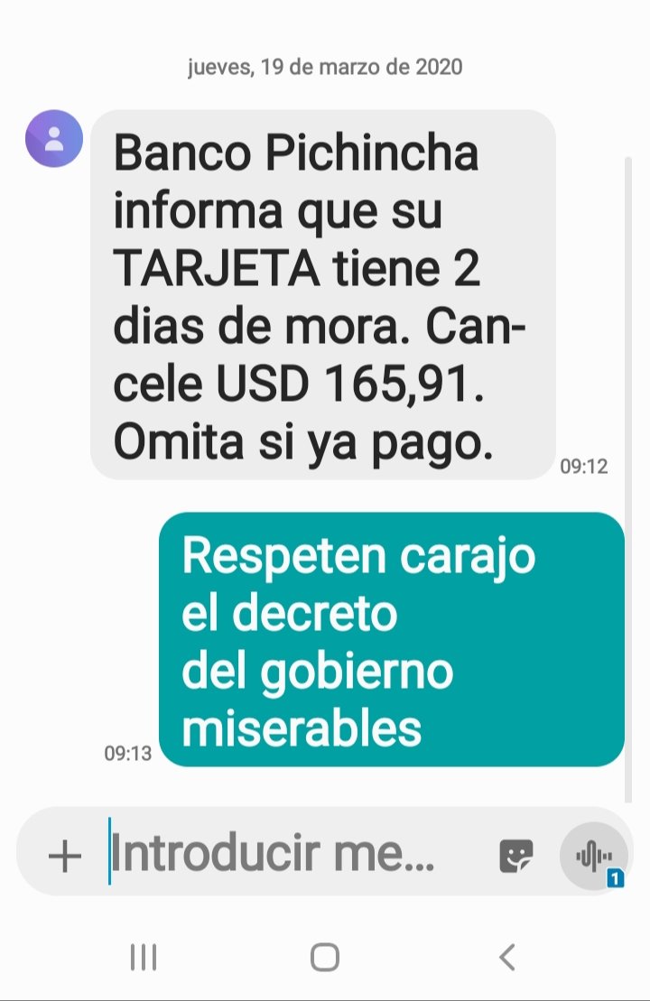 geovannotys's tweet image. Estas rata son indolente esto me acaba de llegar banco del pichincha.
@MashiRafael @Lenin @BancoPichincha @ottosonnenh @mariapaularomo @cesarlitardo @LassoGuillermo sean un poquito mas humanos miserables