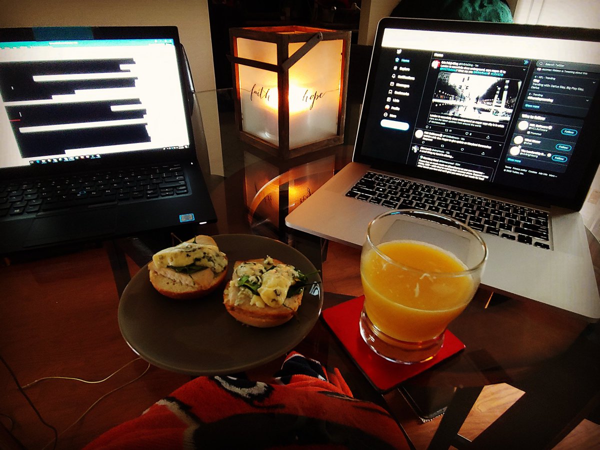 Had to jazz up my teleworking brunch a bit. Turkey spinach and gorgonzola for the win. I can get used to this. Ok back to  #COVID19 coverage.  #JournoLife