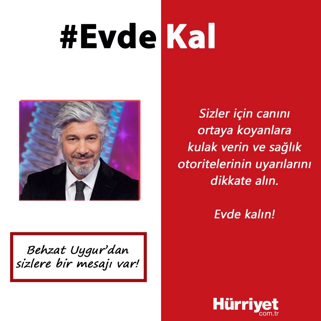 #EvdeKal Türkiye’m🇹🇷
 
Haluk Levent, Emre Altuğ, Çiğdem Batur ve Behzat Uygur’un sizlere mesajları var.

Haydi Türkiye bu zorluğun da üstesinden birlikte gelelim.
<a href="/haluklevent/">Haluk Levent ( Ahbap Ekibi )</a> <a href="/emrealt/">Emre Altuğ</a> <a href="/ACigdemBatur/">Çiğdem Batur</a> <a href="/behzatuygur/">Behzat Uygur</a>