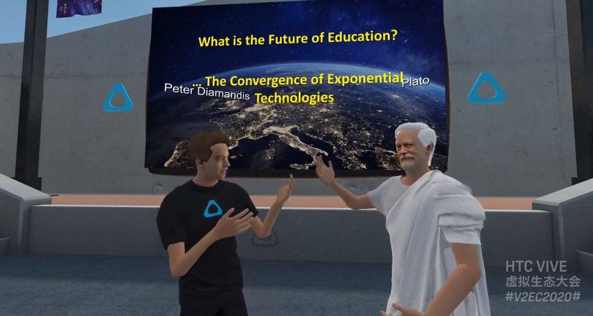 AGraylin's tweet image. Highlights from #V2EC2020: @CherWang kicked us off, @htcvive partners with @chinamobilebot on #XR, #Vive to distribute #Engage globally, and @PeterDiamandis talks philosophy with #Plato!🤔 #FutureOfConferences is #VR👍