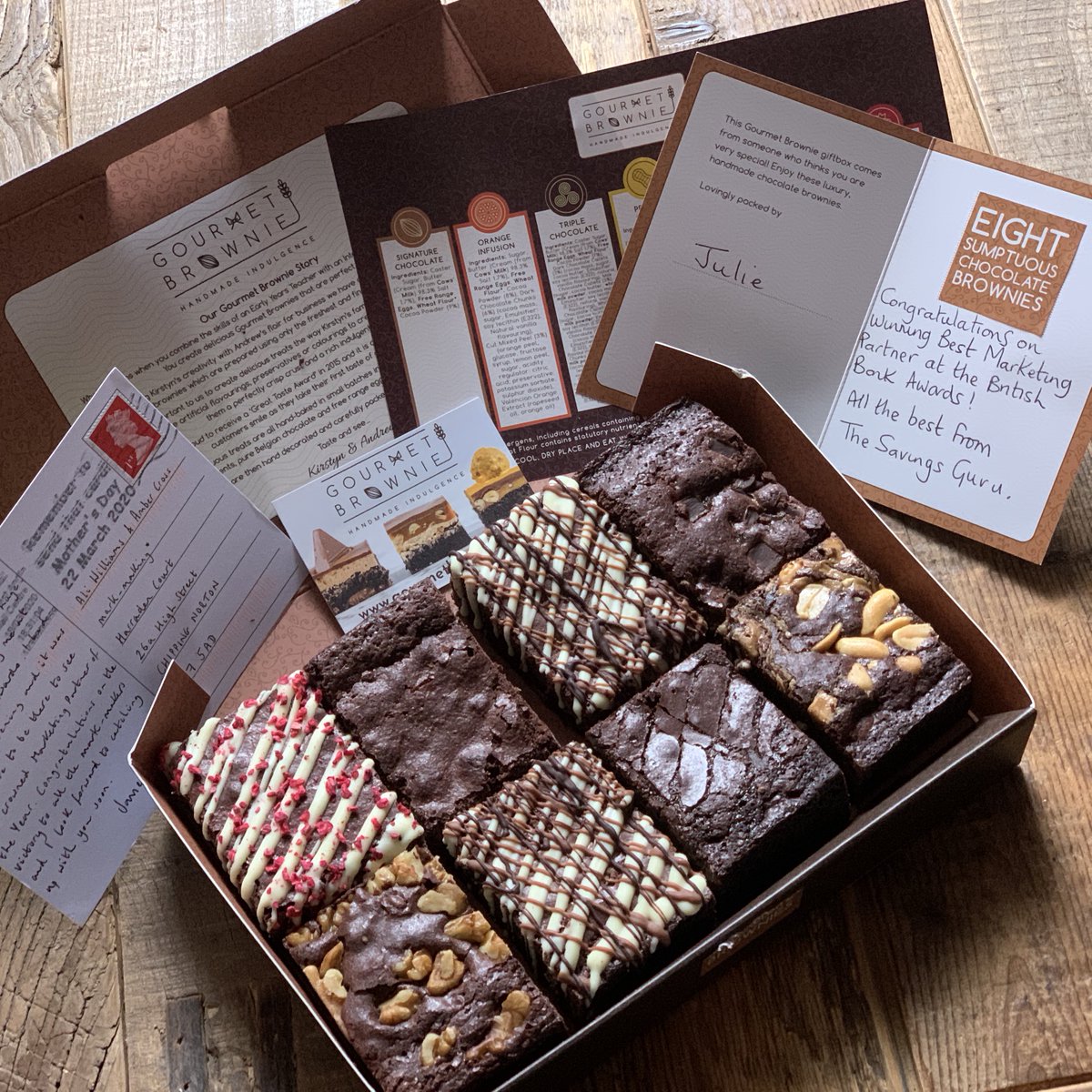 A huge thank you to <a href="/SavingsGuruUK/">The Savings Guru</a> for sending us these delicious brownies to celebrate our <a href="/BritBankAwards/">British Bank Awards</a> win #BBA2020