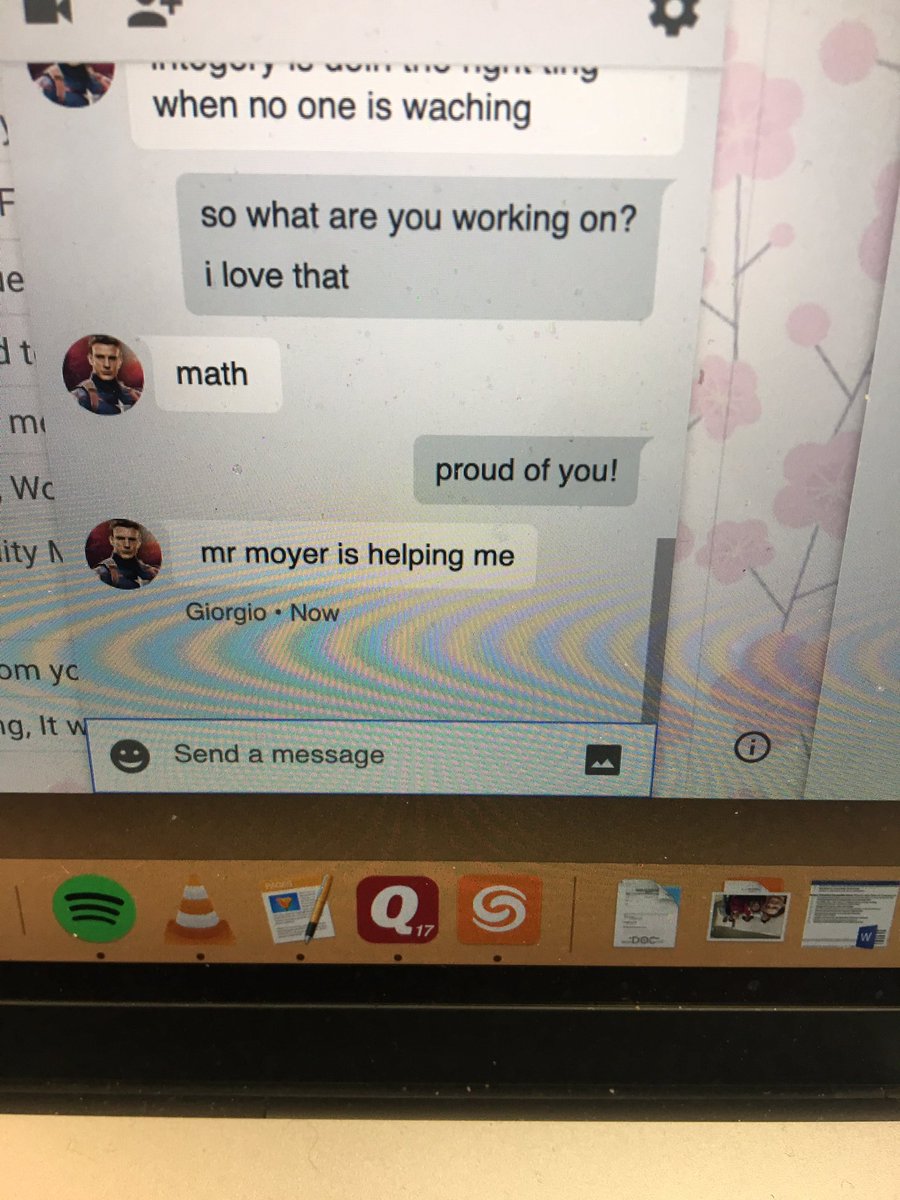 D61Lace's tweet photo. This made my morning...a chat from a student while he is doing his eLearning! https://t.co/8zNhk2QbAk