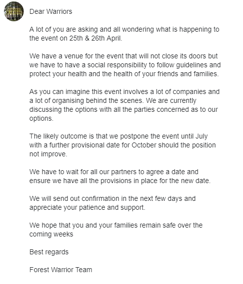 Forest Warrior OCR (@forestwarrioruk) on Twitter photo 