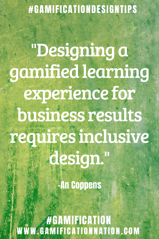 GamificationNat's tweet image. Daily #Gamificationdesigntips:  Designing a gamified learning experience for business results requires inclusive design.
#Gamificationdesigntip #Gamification #Gamificationnation #Design #Gamedesign #Gamificationdesign #Gamedesigntip