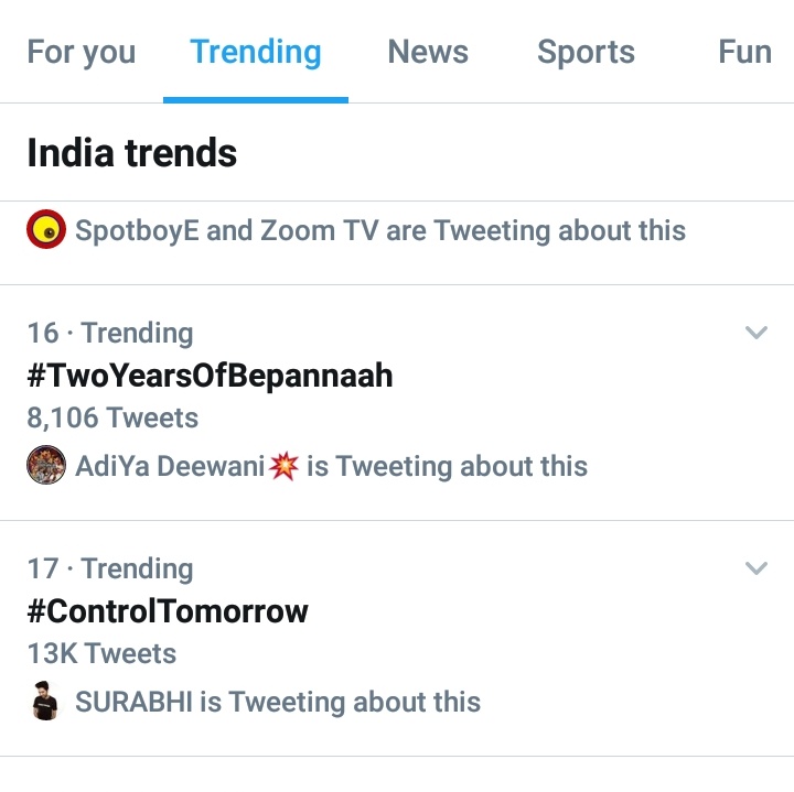 ArmaanMalikCafe's tweet image. We are Trending at 17 with 13k Tweets..^-^

#ControlTomorrow