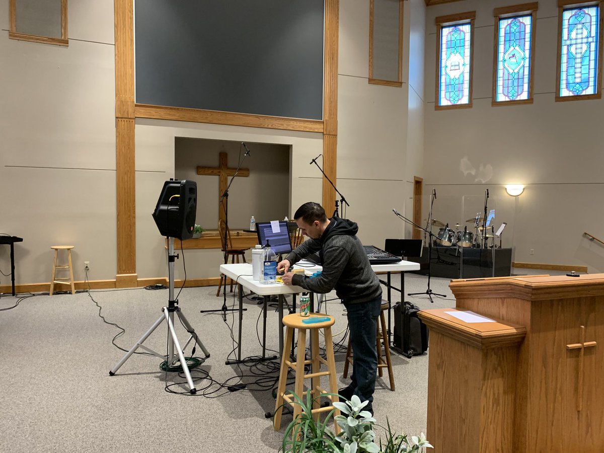 mikelberger's tweet photo. Prepping to record a message for the @kossuthchurch family for Sunday with @Gami_Ortiz and Bill. https://t.co/iNUK2HzCWK