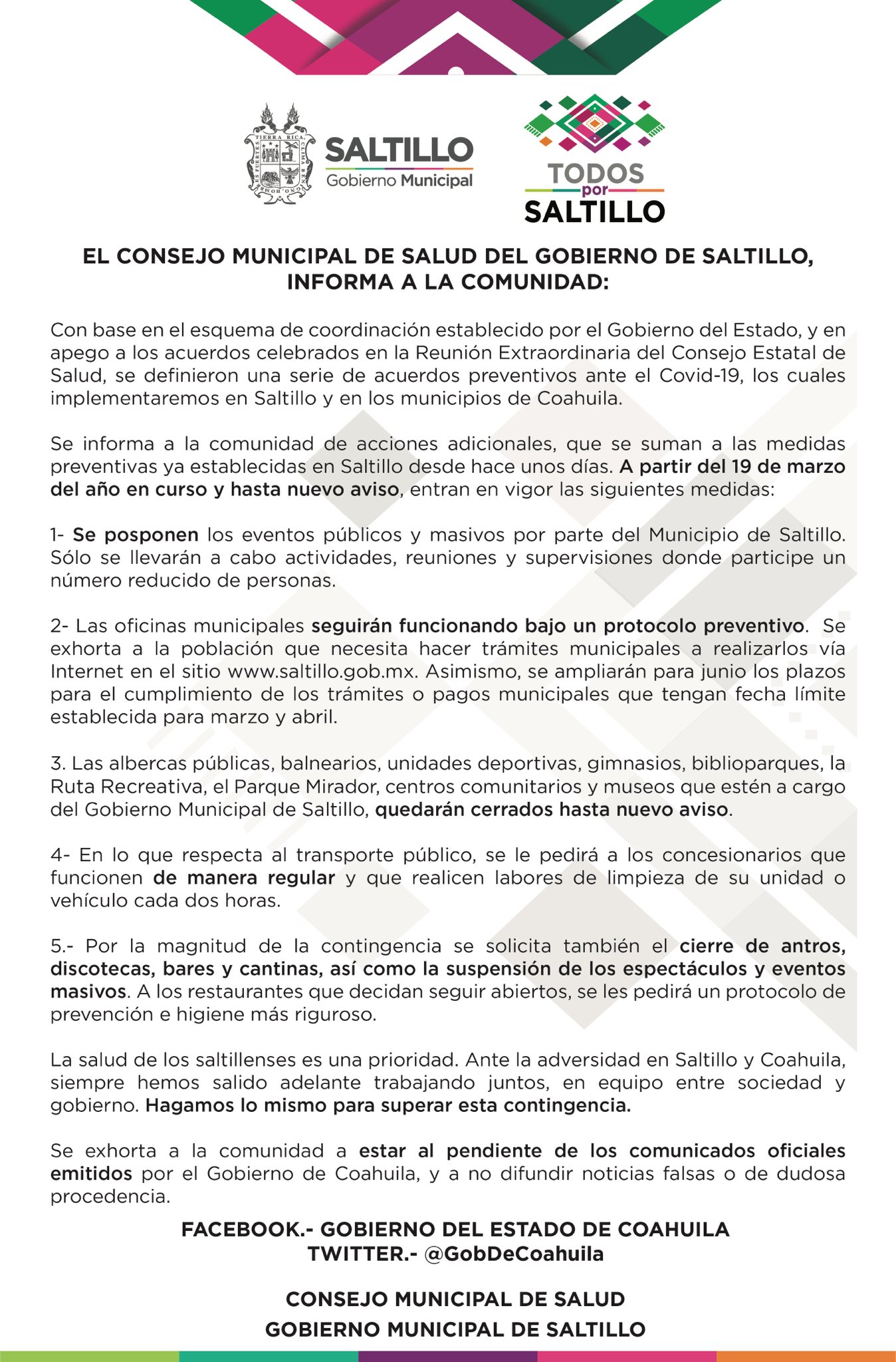 Gobierno Municipal de Saltillo on Twitter: 
