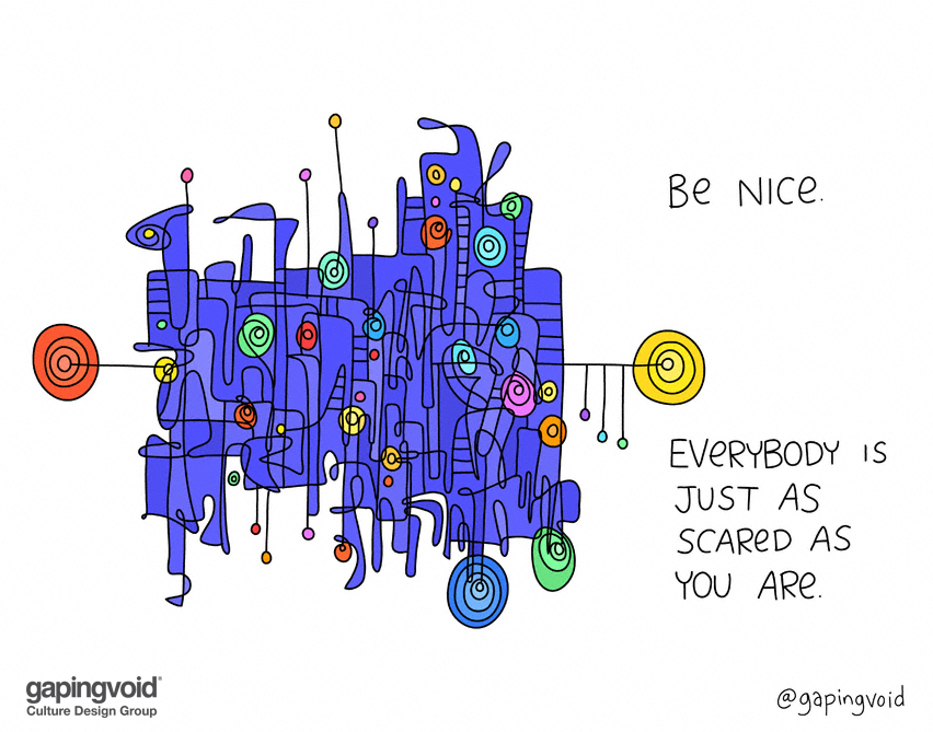 Tough times for everyone.  Let's be kind to each other! <a href="/gapingvoid/">Gapingvoid Culture Design Group</a>