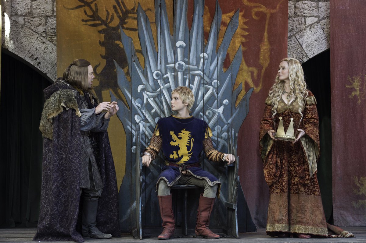 pollackpelzner's tweet photo. Really hoping that @hbachrach and @ElizETavares will take advantage of the shutter of the theaters to write the definitive exegesis of the Braavosi mummers troupe that performs The Famous Victories of House Lannister. #GoT #ProvincialTour #LifeinRep https://t.co/8eS7Myo2FV