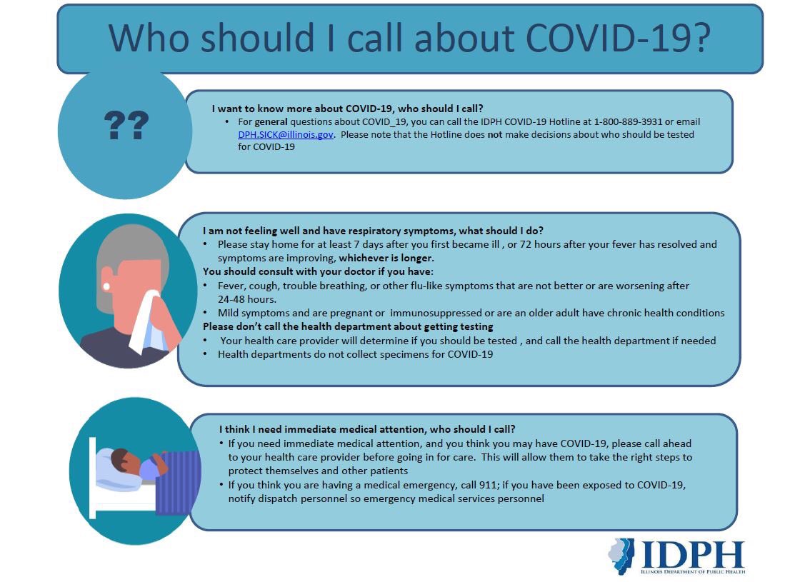 jcfultz's tweet image. Great explainer about who you should call about #COVID19.