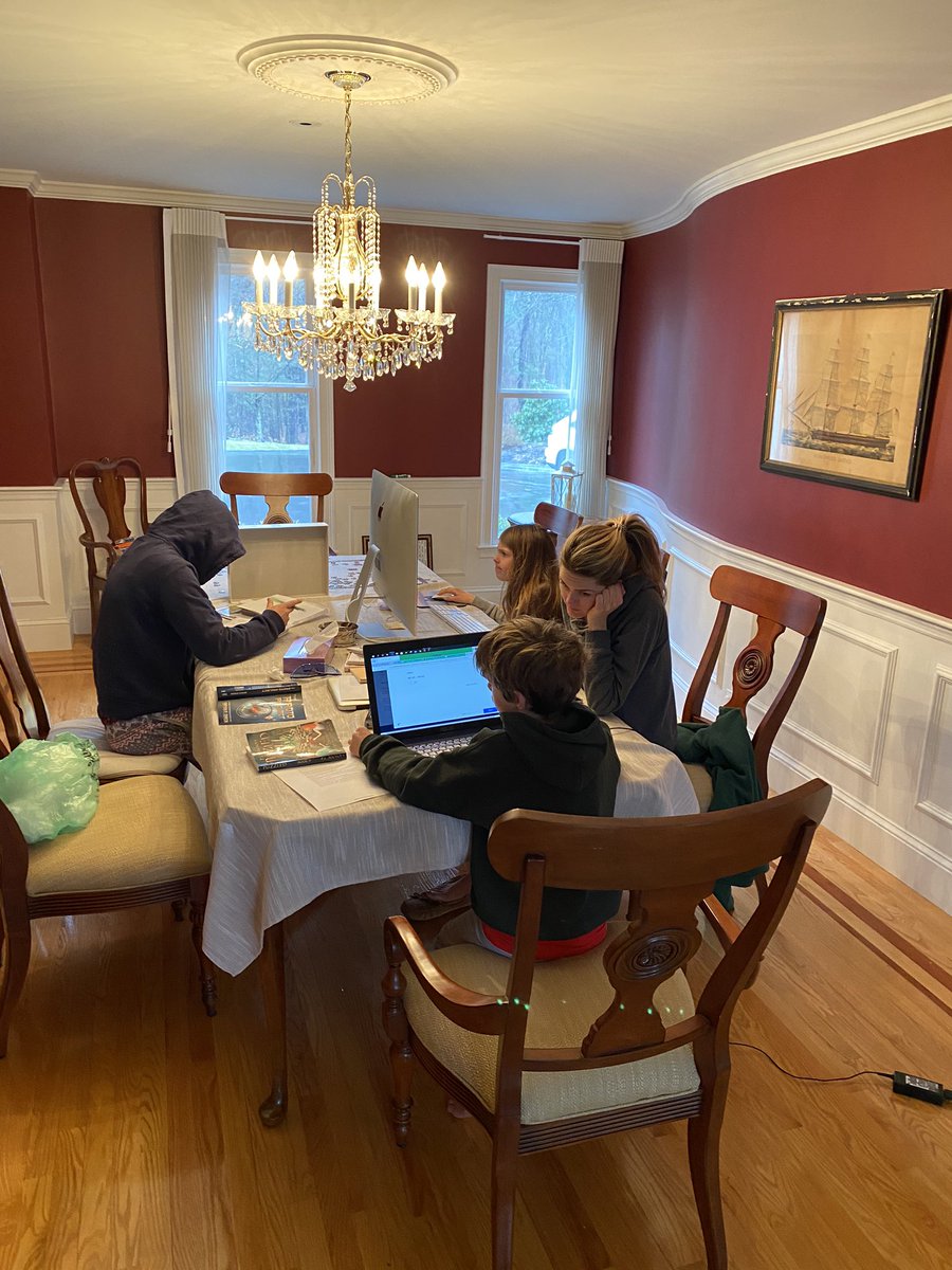 School is in session!  Schoolmaster Sarah keeping things moving ahead