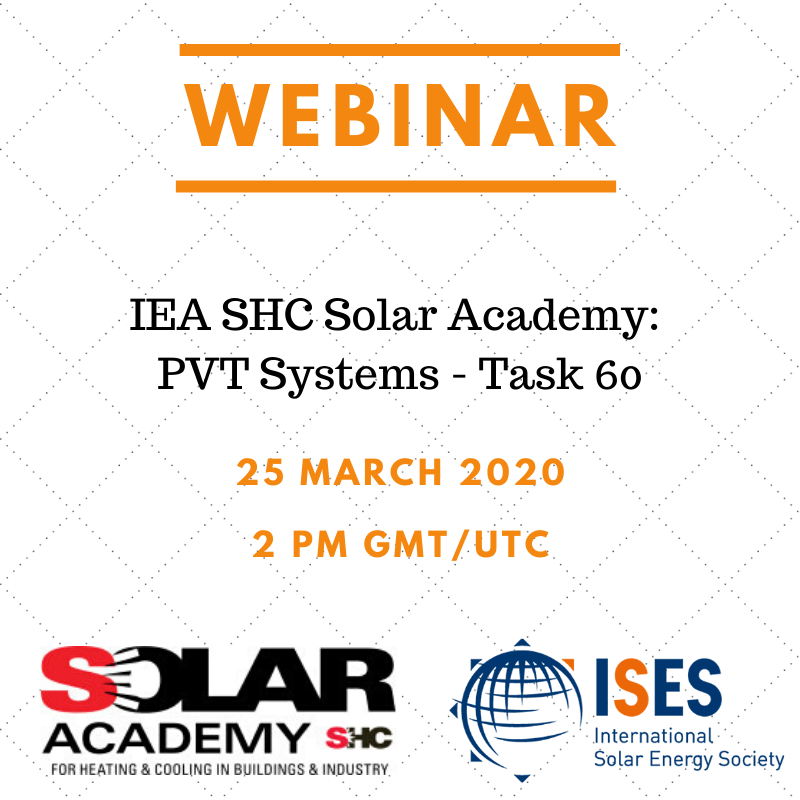 ISES_Solar's tweet photo. Are you supporting the #SocialDistancing efforts and working from your #homeoffice? Make sure to tune in for next weeks #webinar welcoming the @IEASHC #task60 on #PVT systems!
Register here for free: https://t.co/A46FqgsepH https://t.co/vjP0oRCXjm