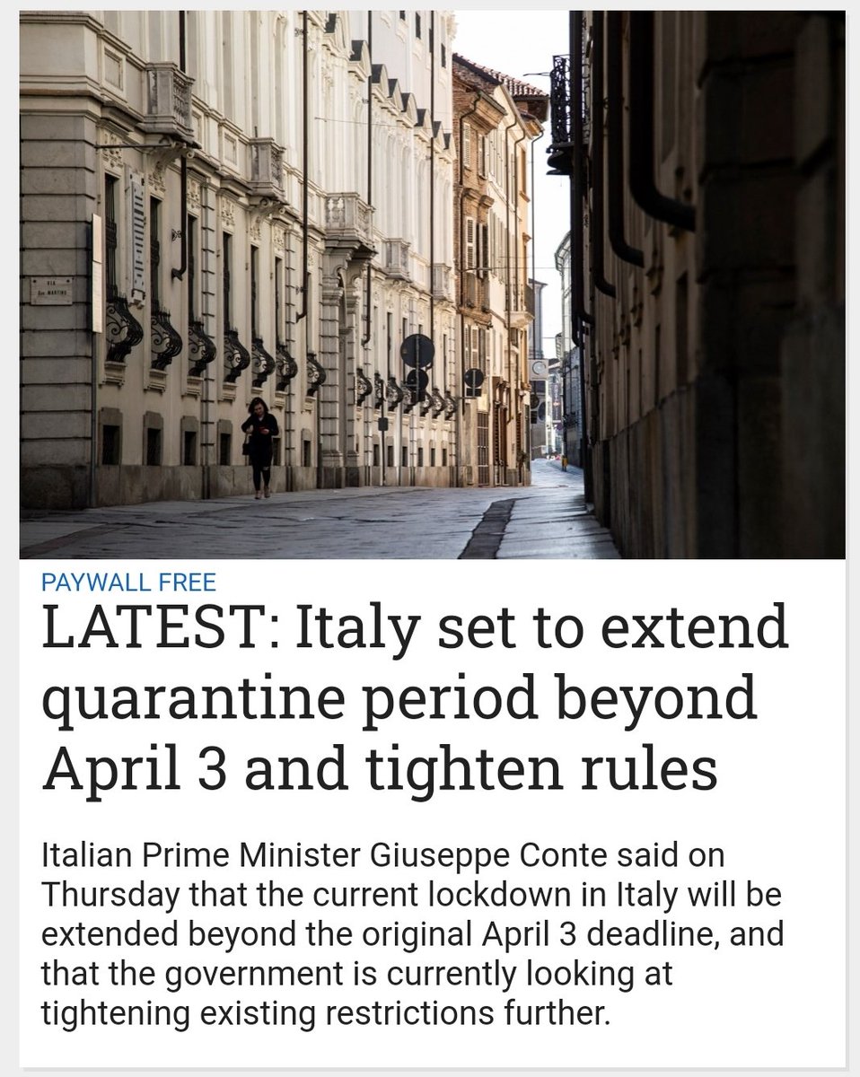 İtalya Başbakanı Conte , karantina sürecinin 3 Nisandan da ileri atılabileceğini ve hükümetin aldığı önlemlerin daha da sıkılaştırılacağını belirtti. #Turkey #COVID19 #coronavirus #SonDurumum #EvdeKal