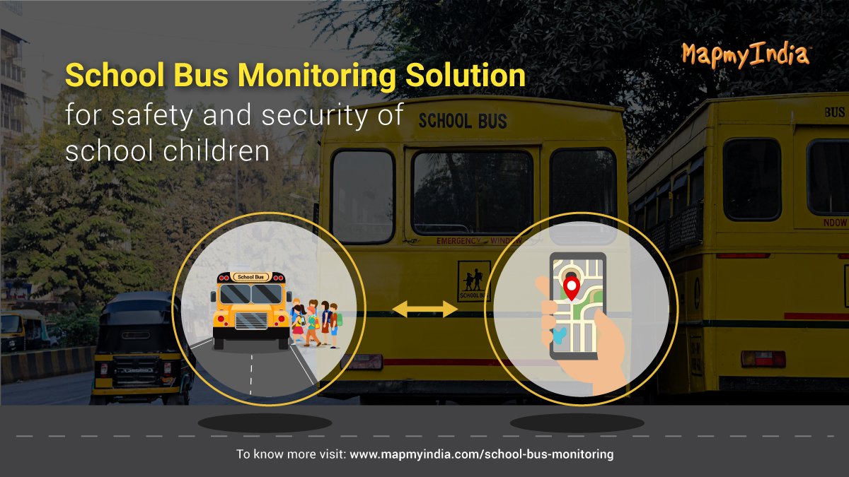MapmyIndia's tweet photo. Ensure the #safety of students during their transportation to and from school with MapmyIndia's school bus monitoring solution. To know more visit: https://t.co/l65J4QKh4d
#Bus #SchoolBusMonitoring #GPSTracker #gps https://t.co/hDOExQWyWo