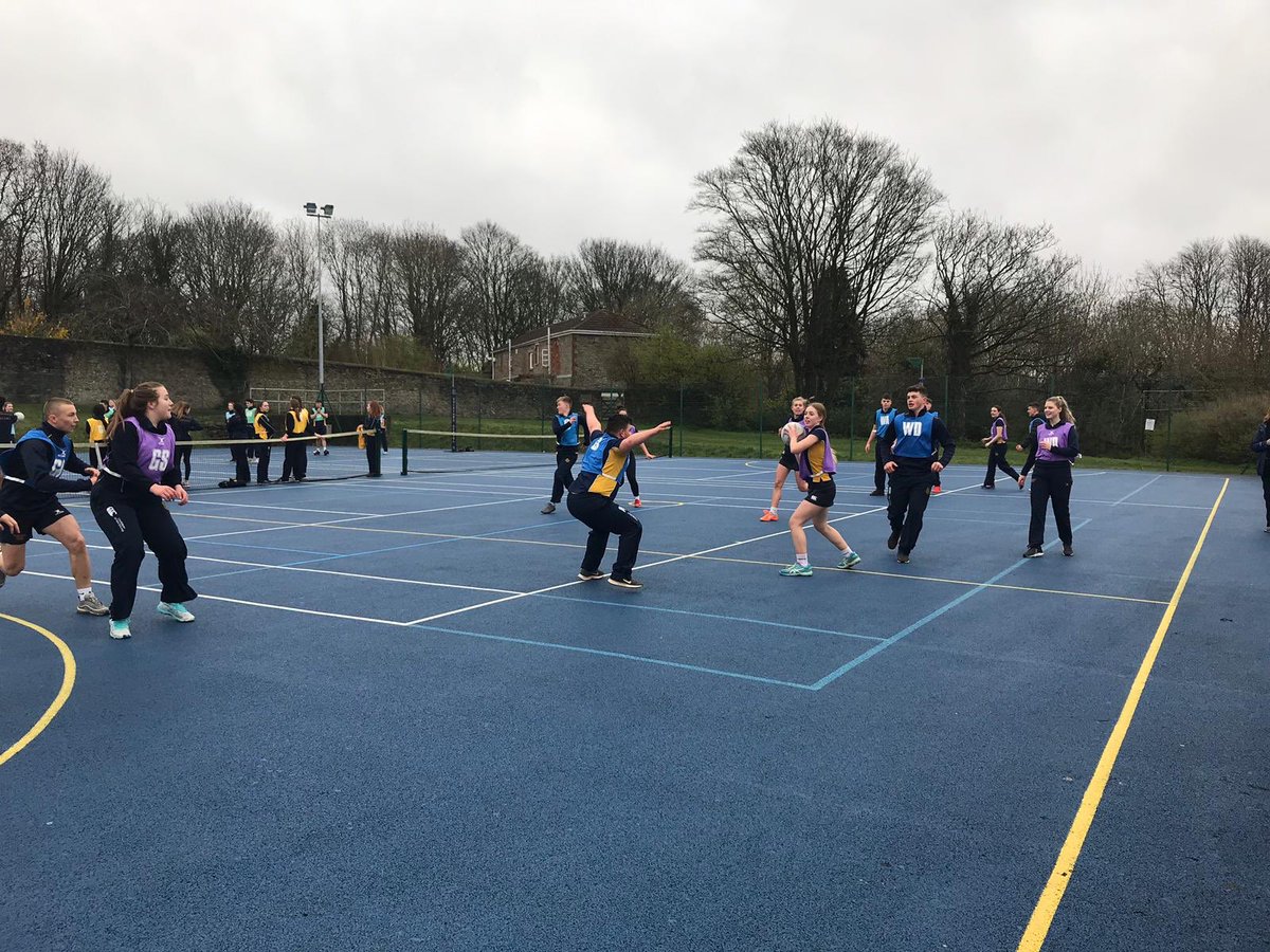 The Colston’s spirit is shining through with boys vs girls Netball in senior games!
