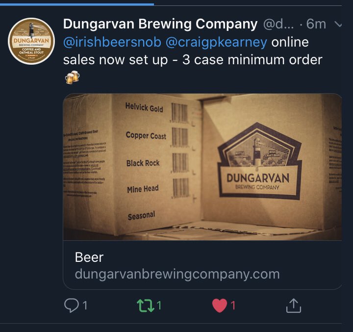 The folks down in  @dungarvanbrewco have now updated their site to include sales, 3 case minimum check it out!