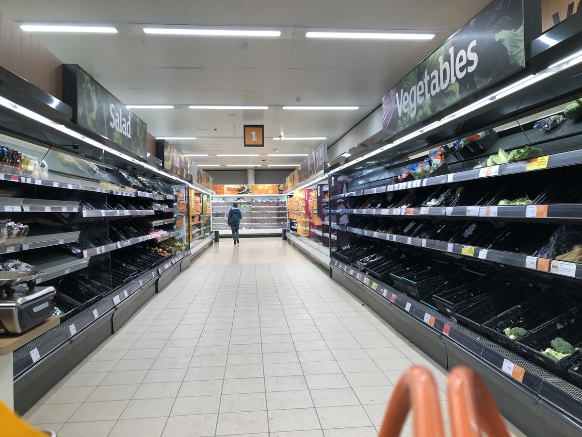 I wish the shelves of my bookshop were as empty as those of Sainsburys in Newton Stewart. I could retire.