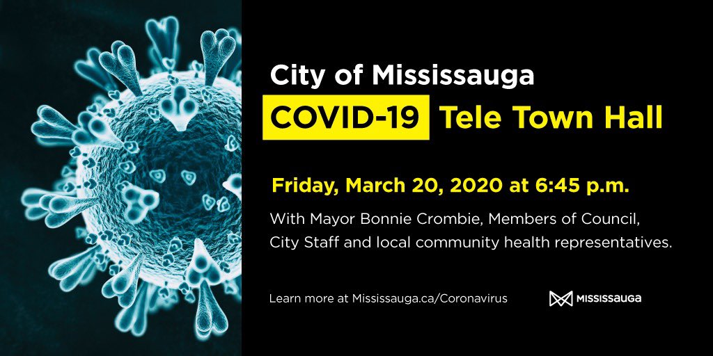Please join City Council tomorrow night at 6:45 p.m. for our Tele Town Hall on #COVID19.  Dr. Lawrence Loh, our Medical Officer of Health will be joining to provide updates on our efforts to curb the spread of #COVID19 and answer your questions. More here: ow.ly/IKnr50yQa5f