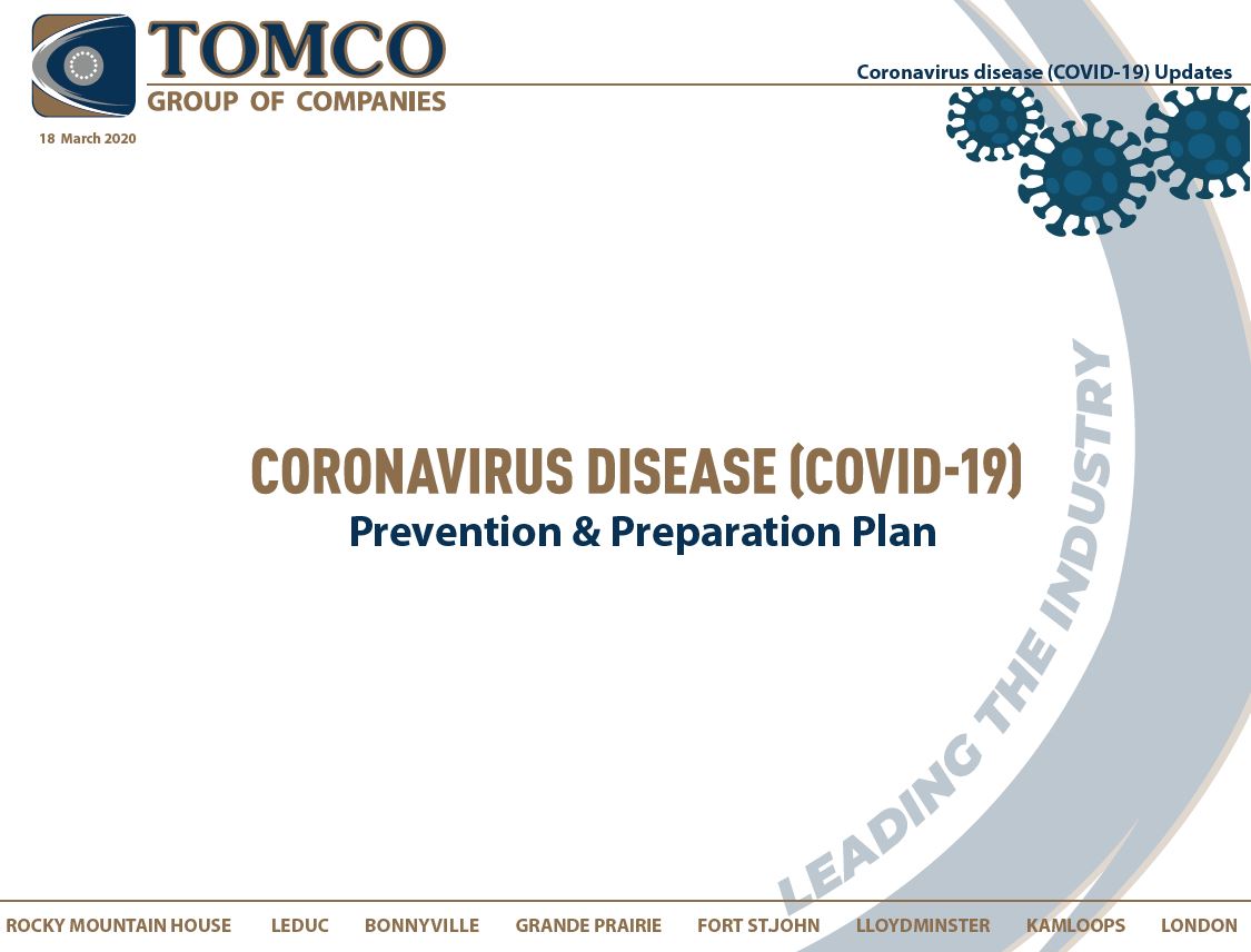 In response to the Coronavirus Disease (COVID-19) outbreak in order to ensure service continuity. 

Our two priorities right now are maintaining the well-being and safety of our employees as well providing continued and uninterrupted service to our customers.

#TEAMTOMCO