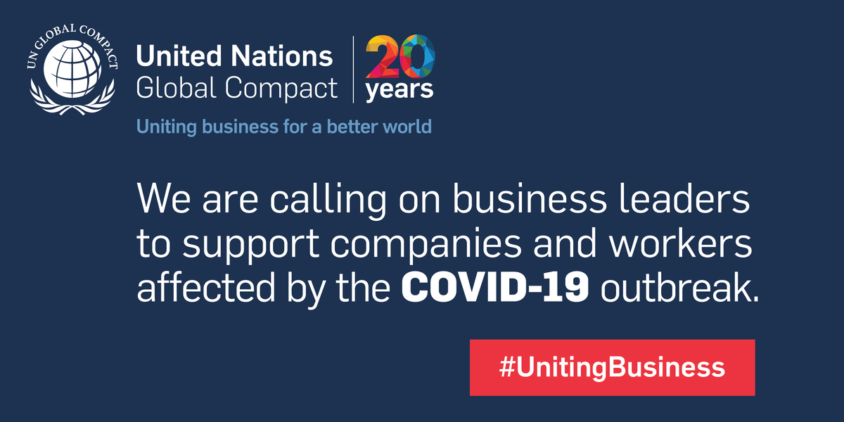 Companies have an important role to play in stemming the #COVID19 outbreak, supporting workers and facilitating business continuity for a fast recovery. 

Read our updated appeal to business leaders: unglobalcompact.org/news/4531-03-1… #UnitingBusiness
