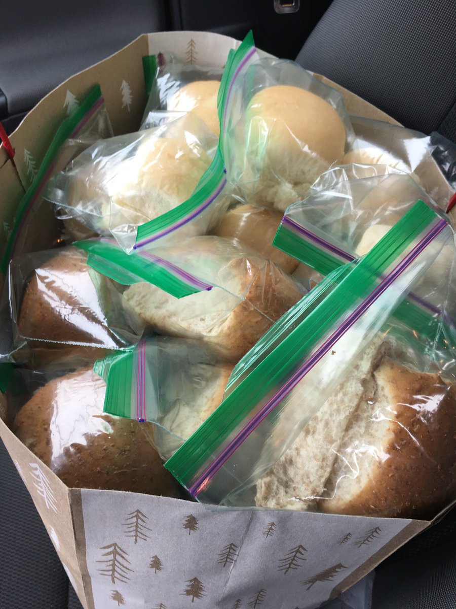 Buttered and individually bagged some soft, yeasty, fragrant pull-apart rolls for distribution at TUC’s “take out” community lunch tomorrow. Doing this small thing made me feel ridiculously happy....