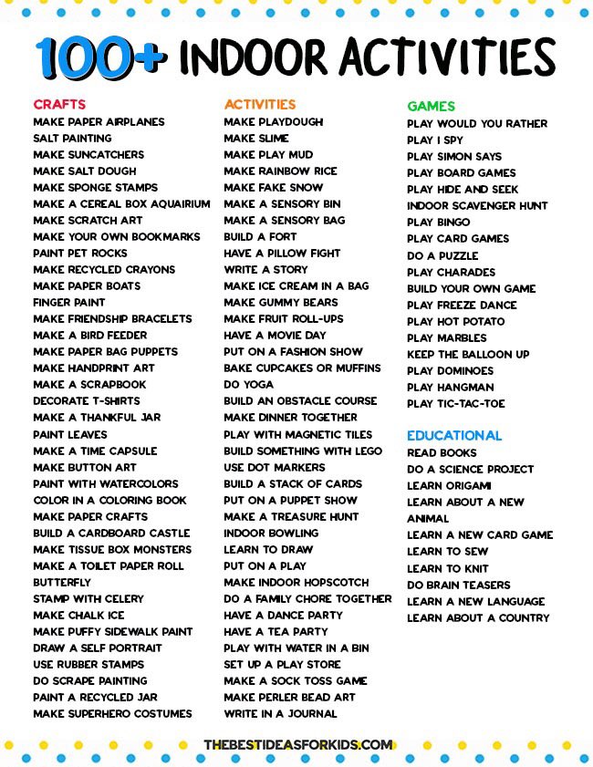 Here are a bunch of tips of things to do while stuck inside #asd4all