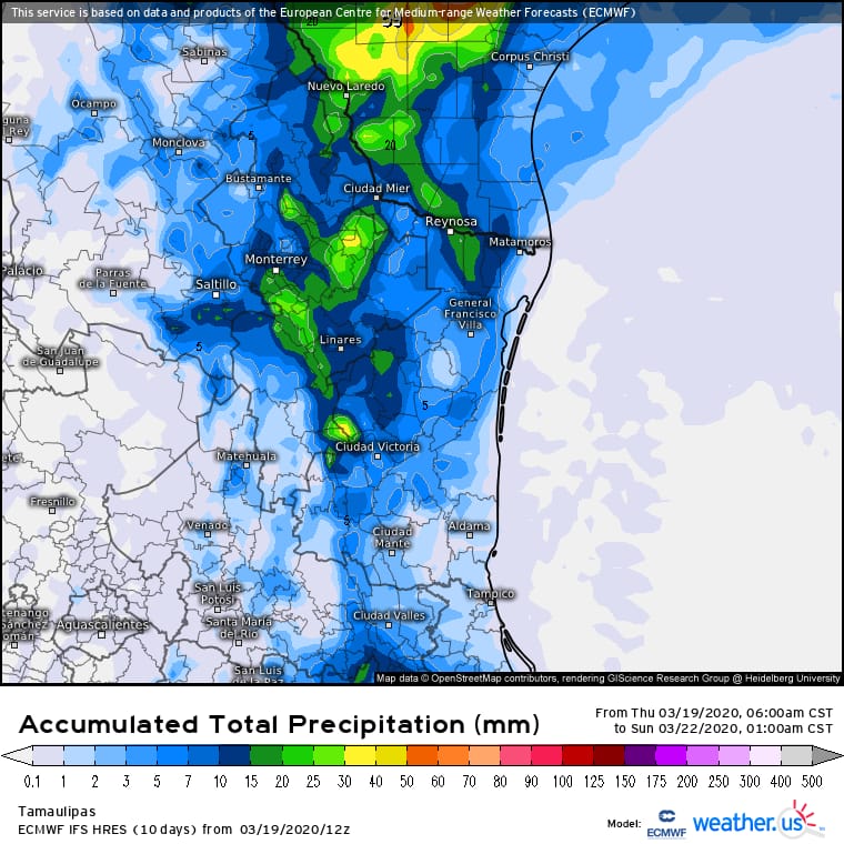 MeteoroTamps's tweet photo. 🚨⛈️Aproximación de FF hacia Tamps, ocasionará potencial de tormentas/chubascos aislados hacia demás municipios el #viernes.
✓Lluvia moderada a fuerte
✓Viento arrachado
✓Actividad eléctrica
✓Granizo aislado
➡️Actividad concentraría principalmente en el Occidente de la Entidad https://t.co/sh7y7MliW8