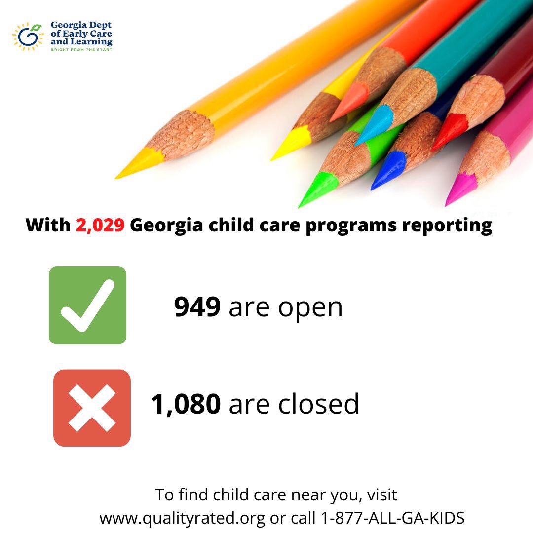 CommJacobs's tweet photo. We can help you find quality child care in Georgia, even during #covid19. Visit https://t.co/iQnmyODAiY or call 1-877-ALL-GA-KIDS. @GovKemp @GaChildCare @QCCGeorgia @GaDPH @GADFCS @CDCgov https://t.co/xQha9WuEwO