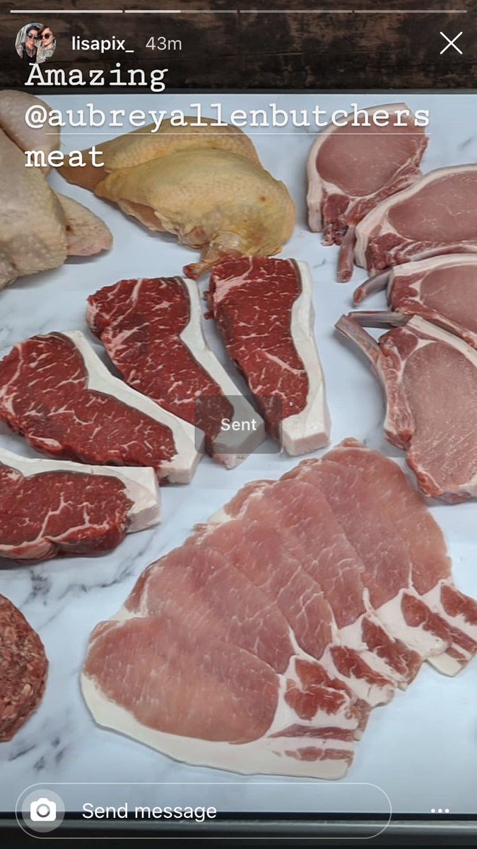 AllenLucianne's tweet photo. ⁦@AubreyDeli⁩ wonderful meat delivered to your door !real wartime spirit ⁦@AubreyAllen⁩ today . Thank you to all our team https://t.co/fQtfcfmU7v