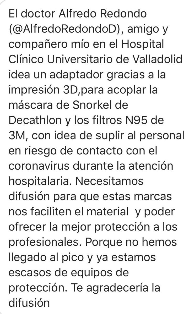MonicaCarrillo's tweet image. Desde el Hospital Clínico Universitario de Valladolid piden ayuda para desarrollar esta idea. 👇🏼