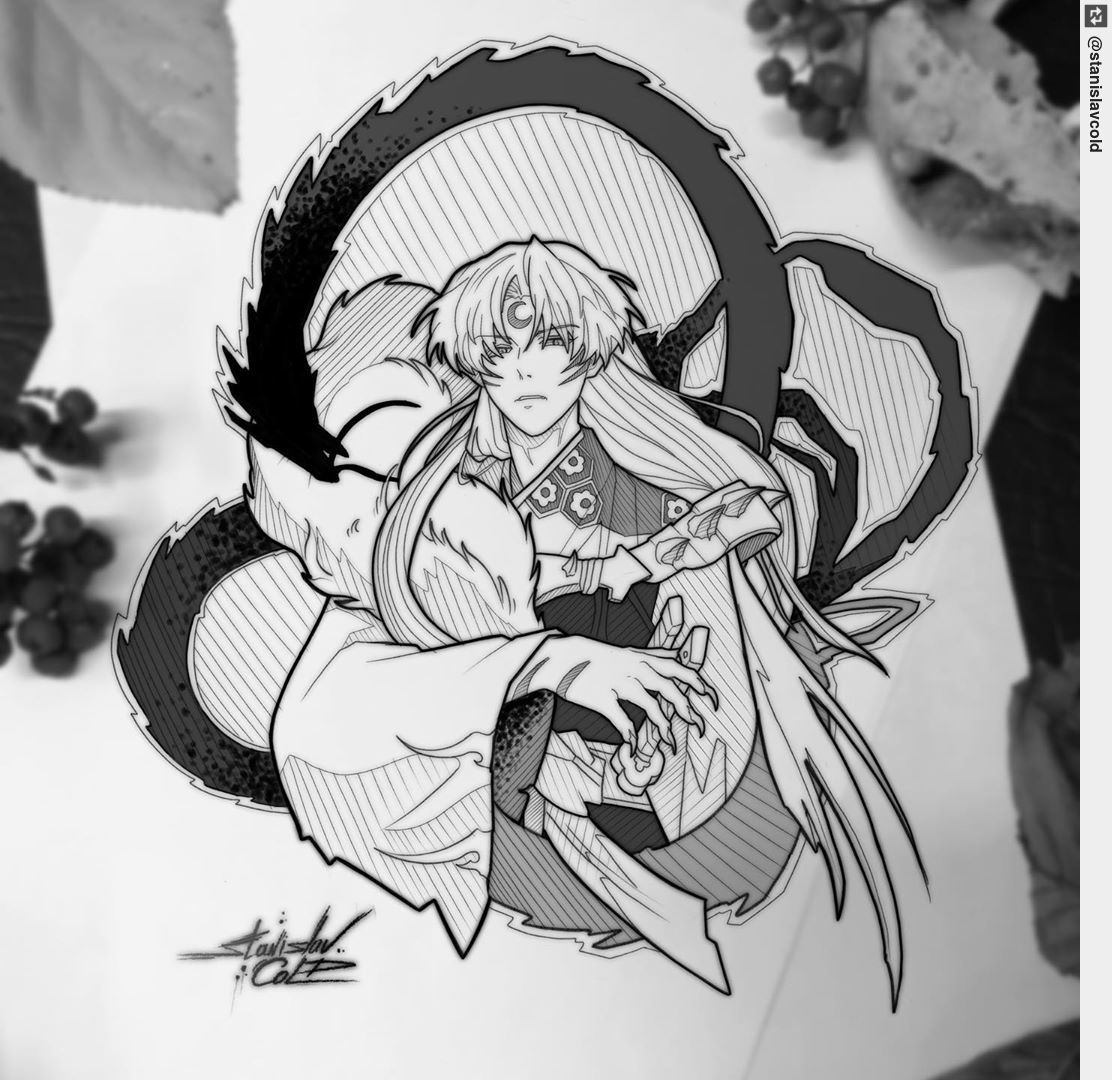 Wanted to share these 2 Sesshomaru pieces done by me Ill be in Chicago  next week 51618 if anyone wants to add to my Inuyasha portfolio    niirutattoo on IG   rinuyasha