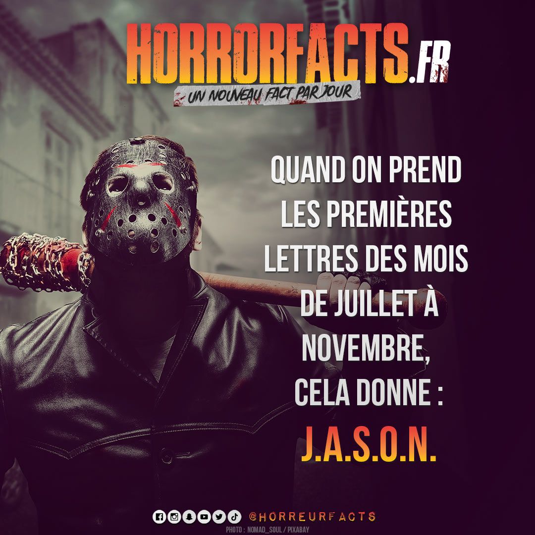 HorreurFacts's tweet photo. Coïncidence ? Je ne pense pas.

#jason #jasonvorhees #vendredi13 #vendredi #juillet #aout #septembre #octobre #novembre #hasard #coincidence #horreur #horreurs #horreurfact #horreurfacts #horrorfact #horrorfacts #filmdhorreur #horreurfans #histoiredhorreur #horrorfans https://t.co/pmIHM3VHc2
