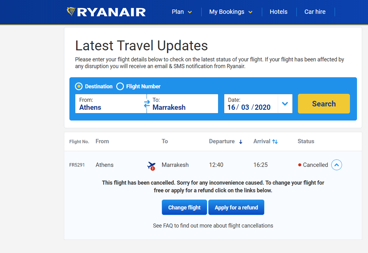Razane_C's tweet photo. @pedjazoo @Ryanair Yes, my flight was officially canceled. https://t.co/r9ZSCgpnkN