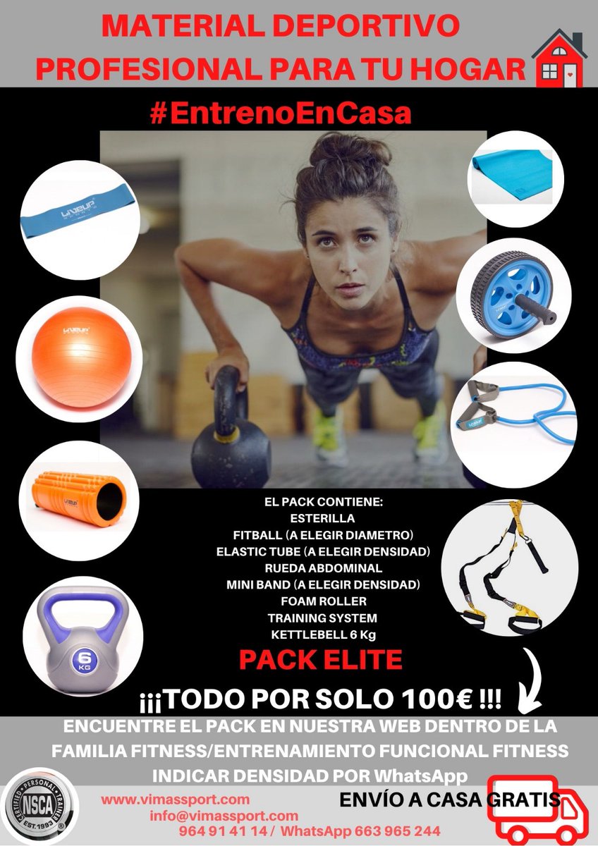 vimassport's tweet photo. Desde Vimas sport, , ampliamos la oferta de Packs de entrenamiento en casa💪💪
Solo hasta fin de existencias!!!🛒🛒🛒
https://t.co/pImnuid4bN…
#entrenaencasa #quedateencasa #vimassport
+ info➡
✉info@vimassport.com / rfaubell@vimassport.com
📞964 91 41 14
📞663 96 52 44 https://t.co/IcWxCqDQGs