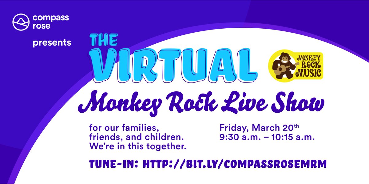 heather_w72's tweet photo. To all my family and friends at home with young children, we hope you can join us virtually tomorrow morning at 9:30 am ET to dance and sing along to @monkeyrockmusic - click the link in the invitation to rock out us tomorrow morning! https://t.co/Rd90SRfFOL