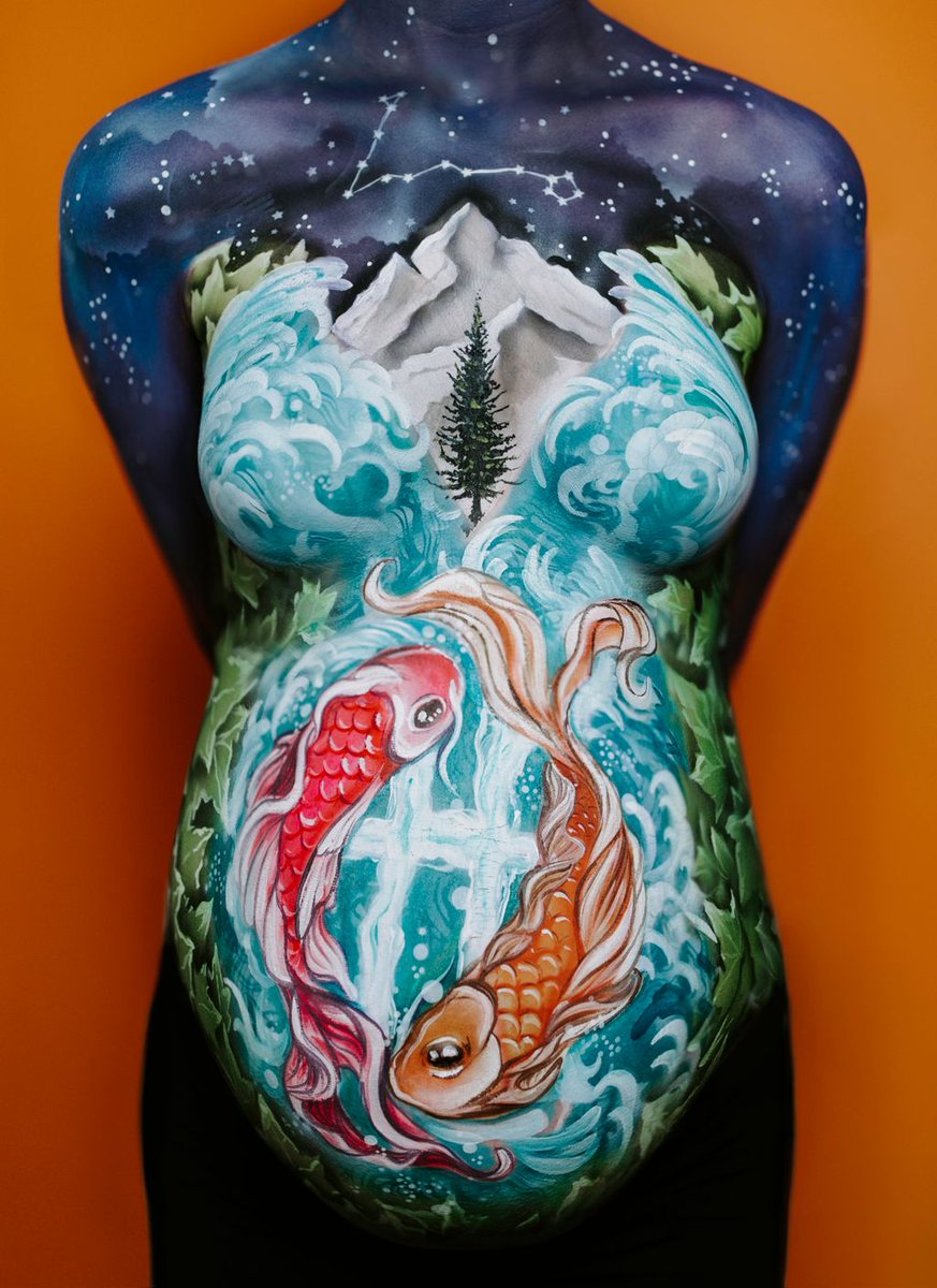 #TBT Who loves a beautifully painted baby bump? 🙋  Double love that its one of our favorite badass models 😍